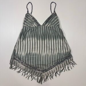 Kimchi Blue Bandana And Tassel Striped Sleeveless Tank Top Size Medium